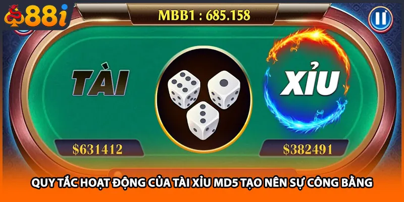 Quy tắc hoạt động của tài xỉu MD5 tạo nên sự công bằng