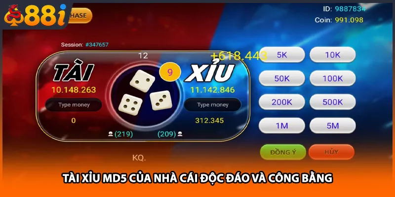 Tài xỉu MD5 của nhà cái độc đáo và công bằng